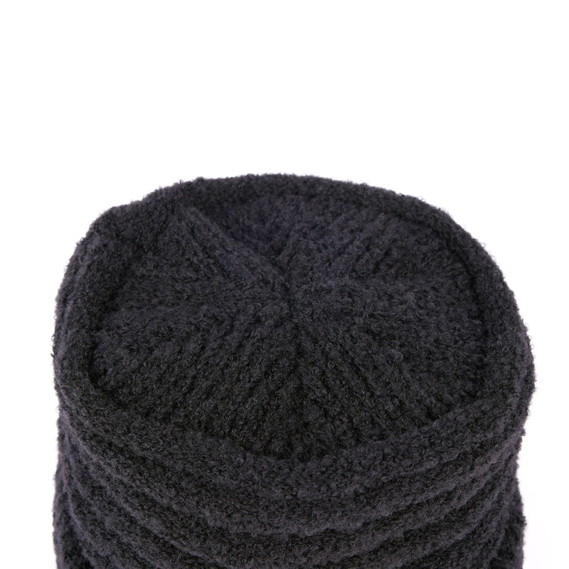 CUFF KNIT CAP / LOOP YARN / BLACK
