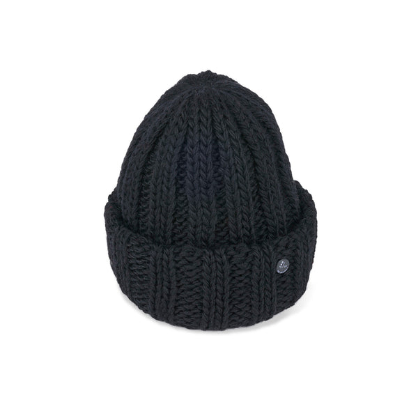 CUFF KNIT CAP / FAT WOOL / BLACK