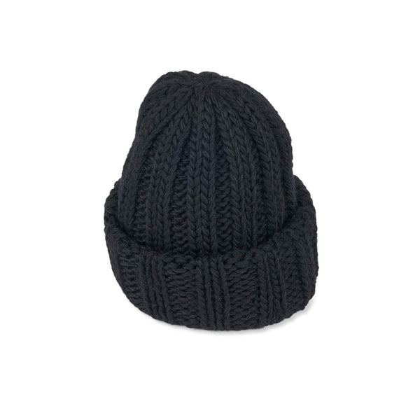 CUFF KNIT CAP / FAT WOOL / BLACK