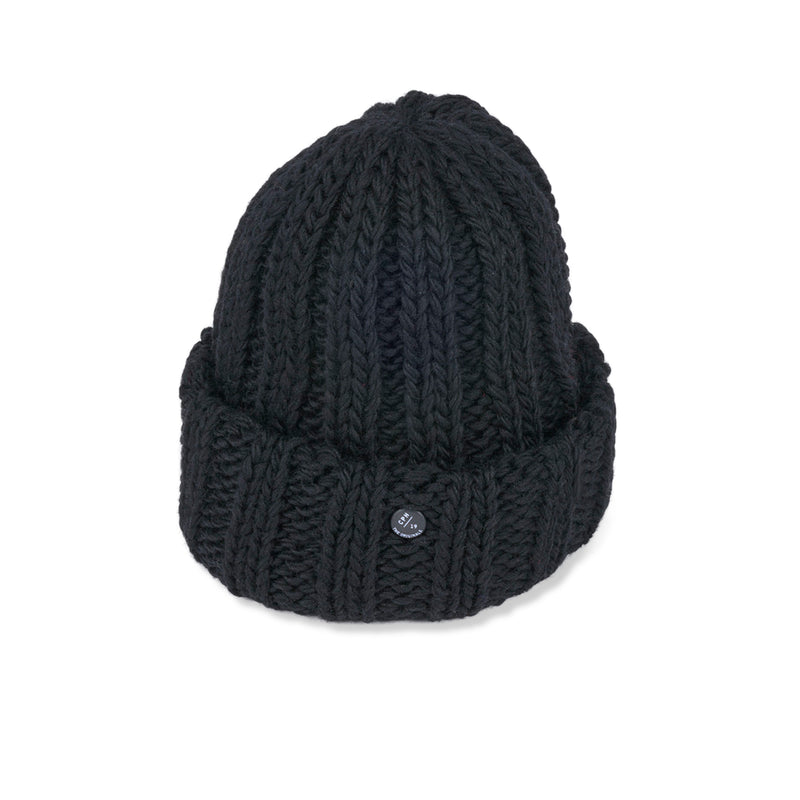 CUFF KNIT CAP / FAT WOOL / BLACK
