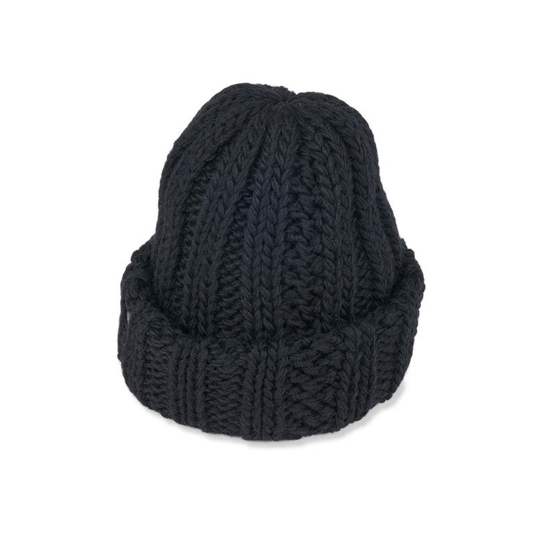 CUFF KNIT CAP / FAT WOOL / BLACK