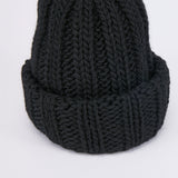 CUFF KNIT CAP / FAT WOOL / BLACK