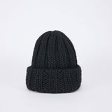 CUFF KNIT CAP / FAT WOOL / BLACK