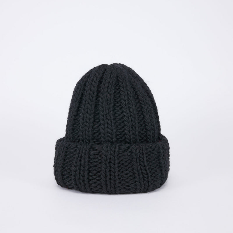 CUFF KNIT CAP / FAT WOOL / BLACK