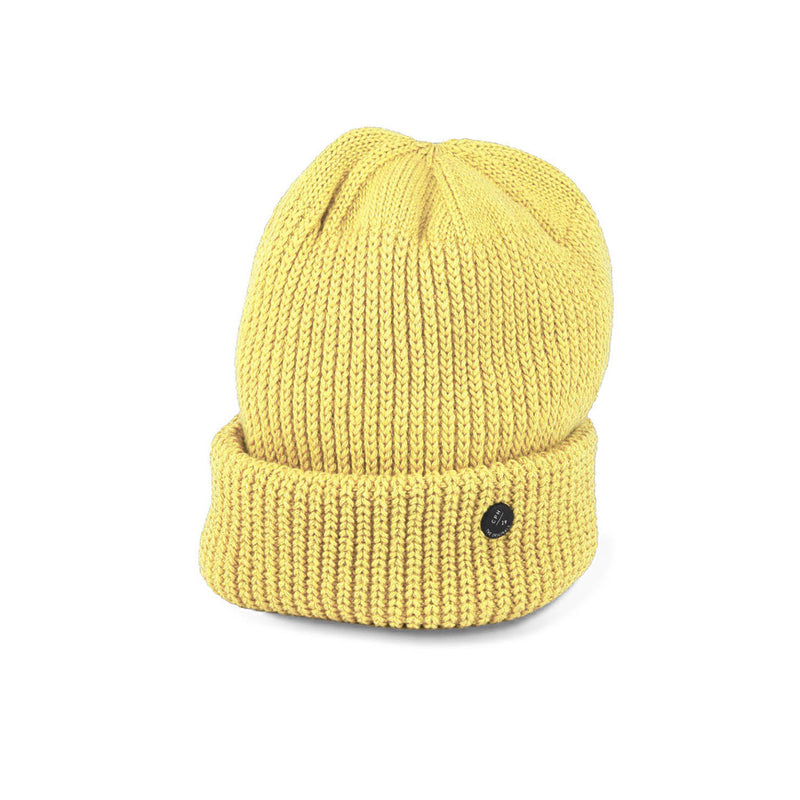 CUFF KNIT CAP / RIB KNIT / YELLOW