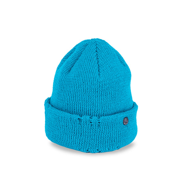 CUFF KNIT CAP / AC DAMAGE / TURQUOISE