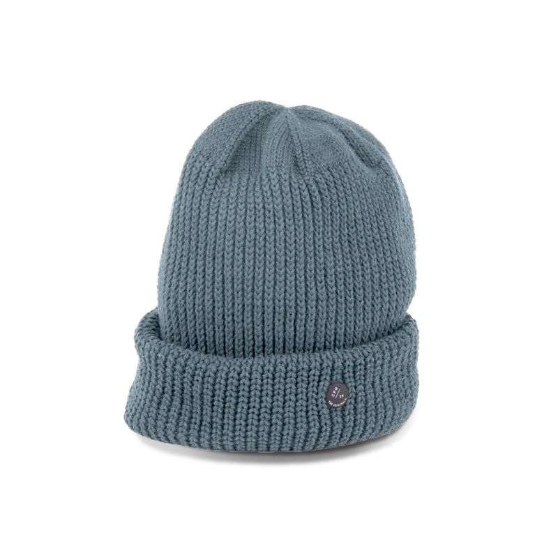 CUFF KNIT CAP / RIB KNIT / GRAY BLUE