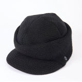 KNIT CAP / BRIMMED BEANIE / BLACK