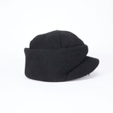 KNIT CAP / BRIMMED BEANIE / BLACK