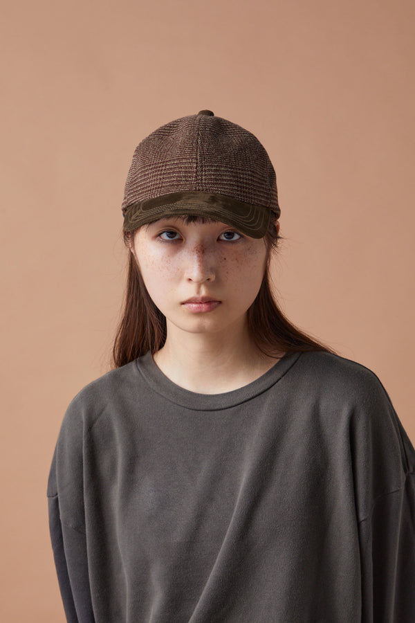 6 PANEL CAP / GLEN CHECK / OLIVE