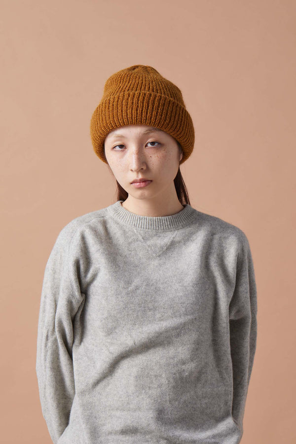 CUFF KNIT CAP / MOHAIR / CAMEL