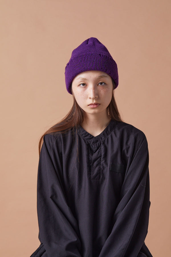 CUFF KNIT CAP / AC DAMAGE / PURPLE