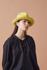 FELT HAT / RABBIT FRONT PINCH TASSEL / YELLOW