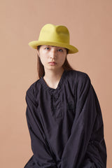 FELT HAT / RABBIT FRONT PINCH TASSEL / YELLOW