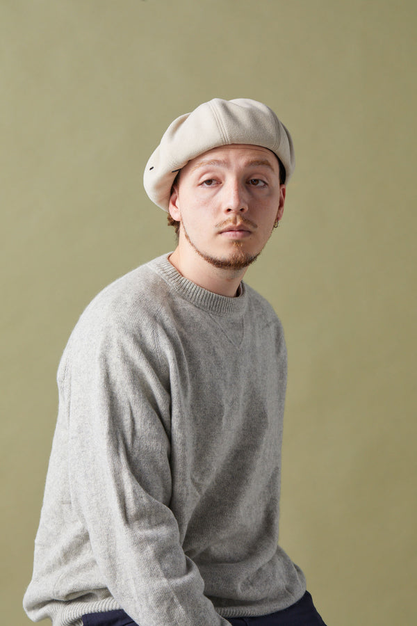 BERET / 8 PANEL WOOLLET / BEIGE