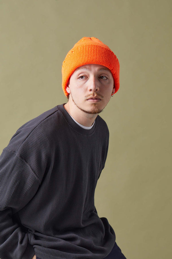 CUFF KNIT CAP / AC DAMAGE / ORANGE