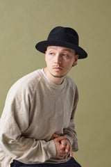 FELT HAT / RABBIT FRONT PINCH TASSEL / BLACK