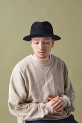 FELT HAT / RABBIT FRONT PINCH TASSEL / BLACK