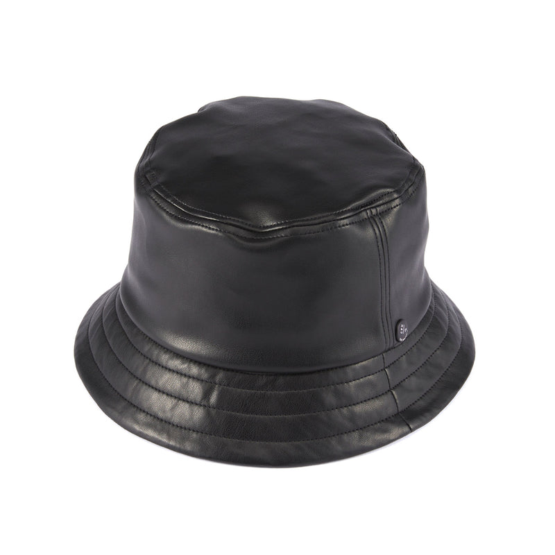 BUCKET HAT / SYNTHETIC LEATHER / BLACK