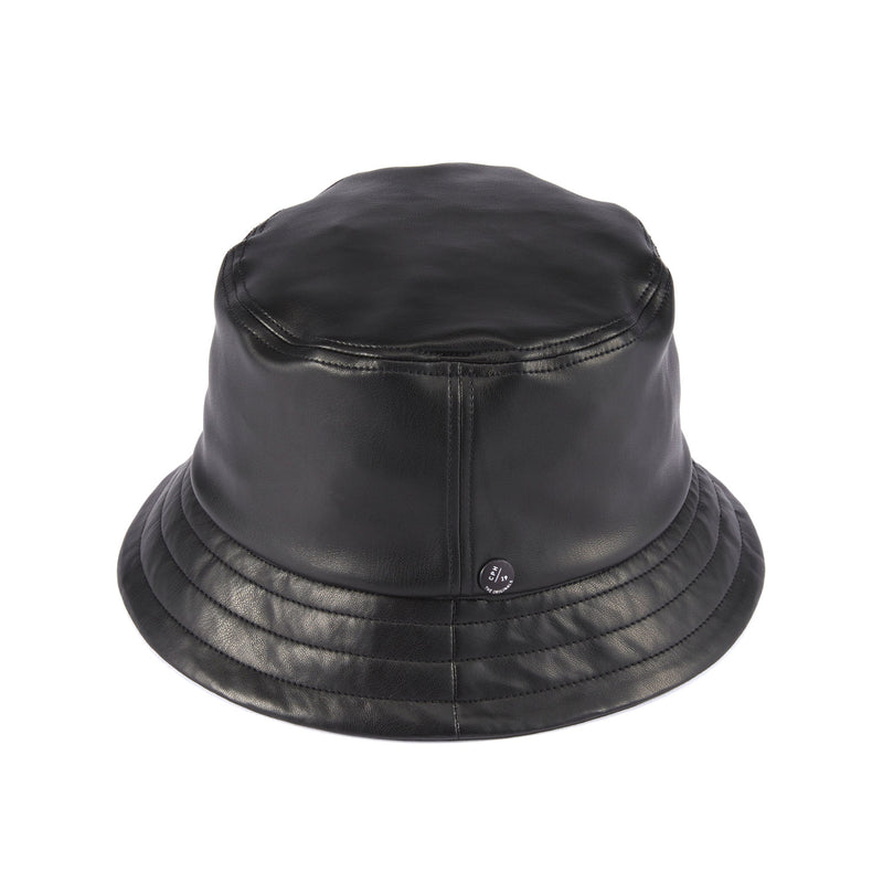 BUCKET HAT / SYNTHETIC LEATHER / BLACK