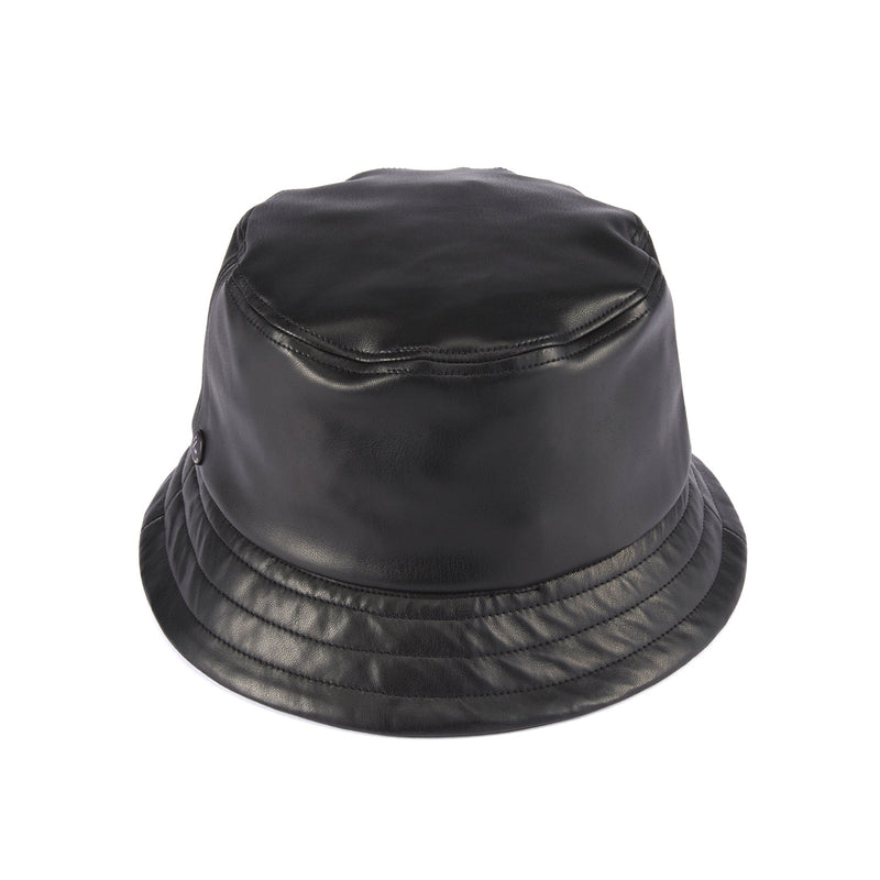 BUCKET HAT / SYNTHETIC LEATHER / BLACK