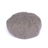 BERET / 8 PANEL WOOLLET / BROWN CHECK