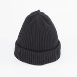 CUFF KNIT CAP / SEAMLESS RIB / BLACK