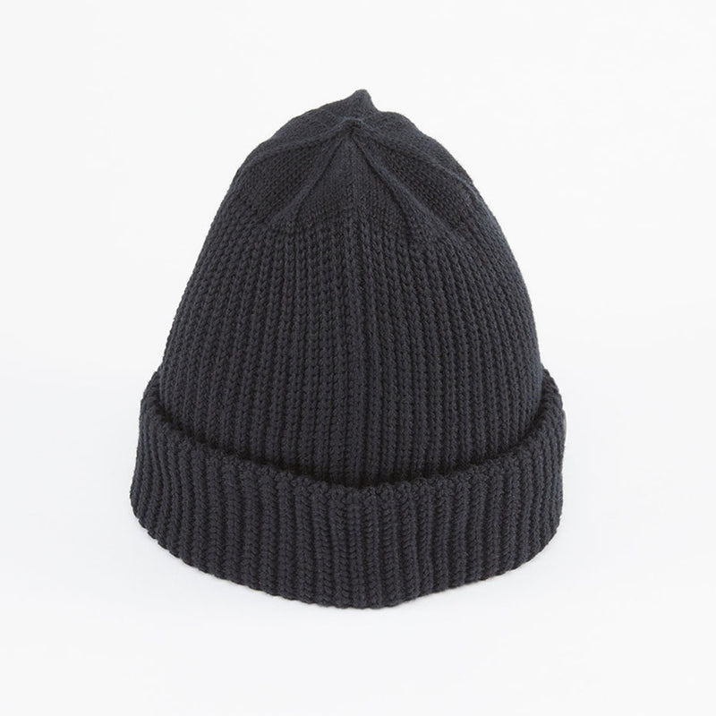 CUFF KNIT CAP / SEAMLESS RIB / BLACK