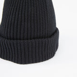 CUFF KNIT CAP / SEAMLESS RIB / BLACK