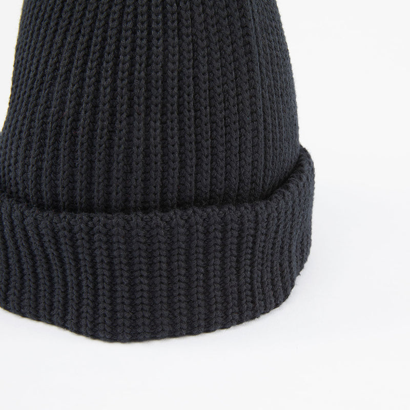 CUFF KNIT CAP / SEAMLESS RIB / BLACK