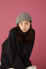 BERET / 8 PANEL WOOLLET / BROWN CHECK