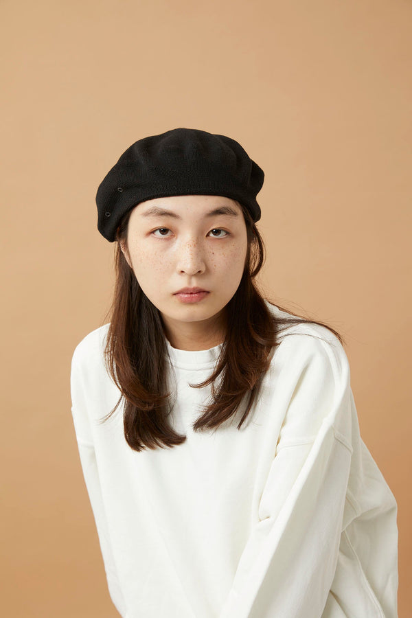 BERET / SOLID COTTON / NAVY