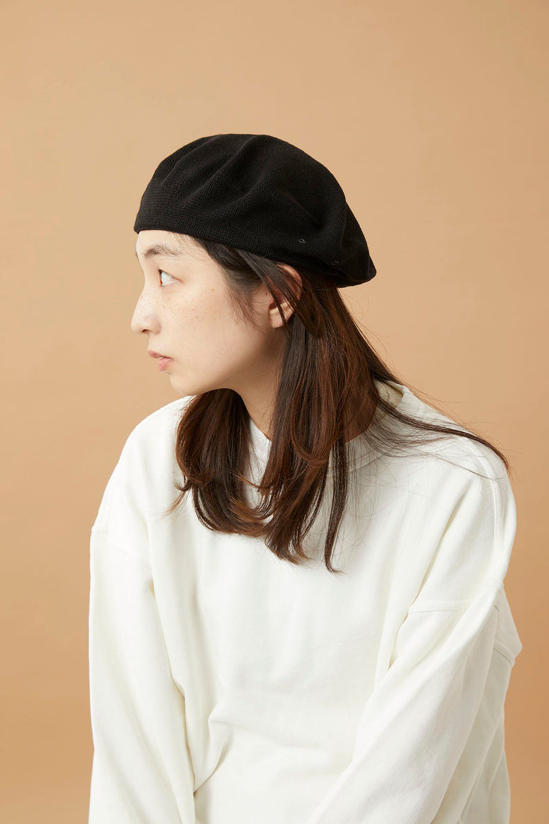 BERET / SOLID COTTON / NAVY
