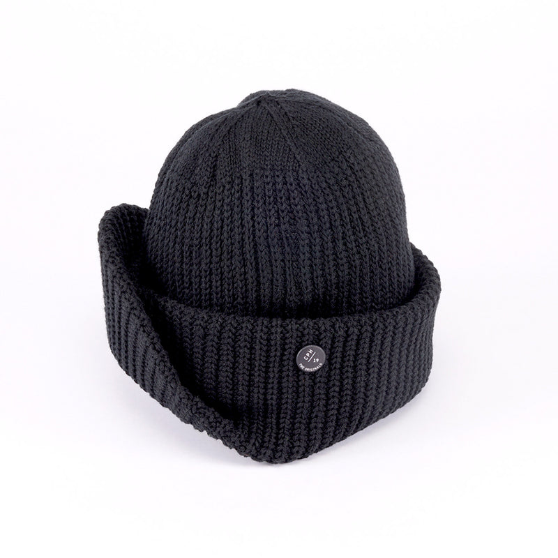 CUFF KNIT CAP / TURN UP VISER / BLACK