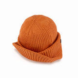 CUFF KNIT CAP / TURN UP VISER / ORANGE