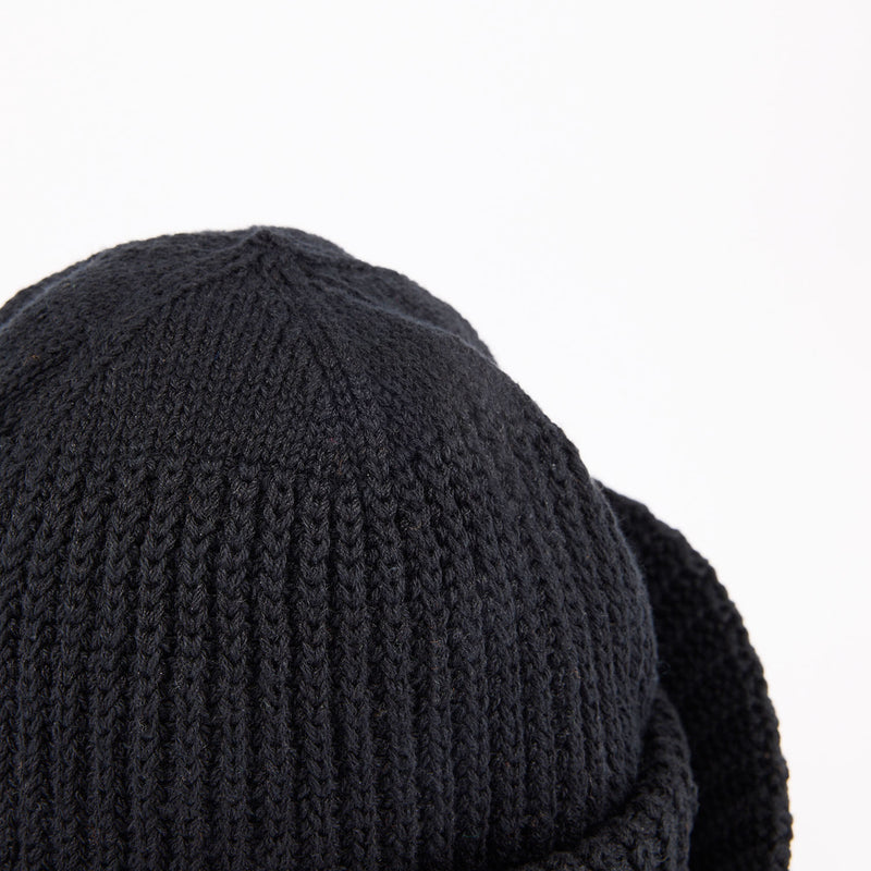 CUFF KNIT CAP / TURN UP VISER / BLACK