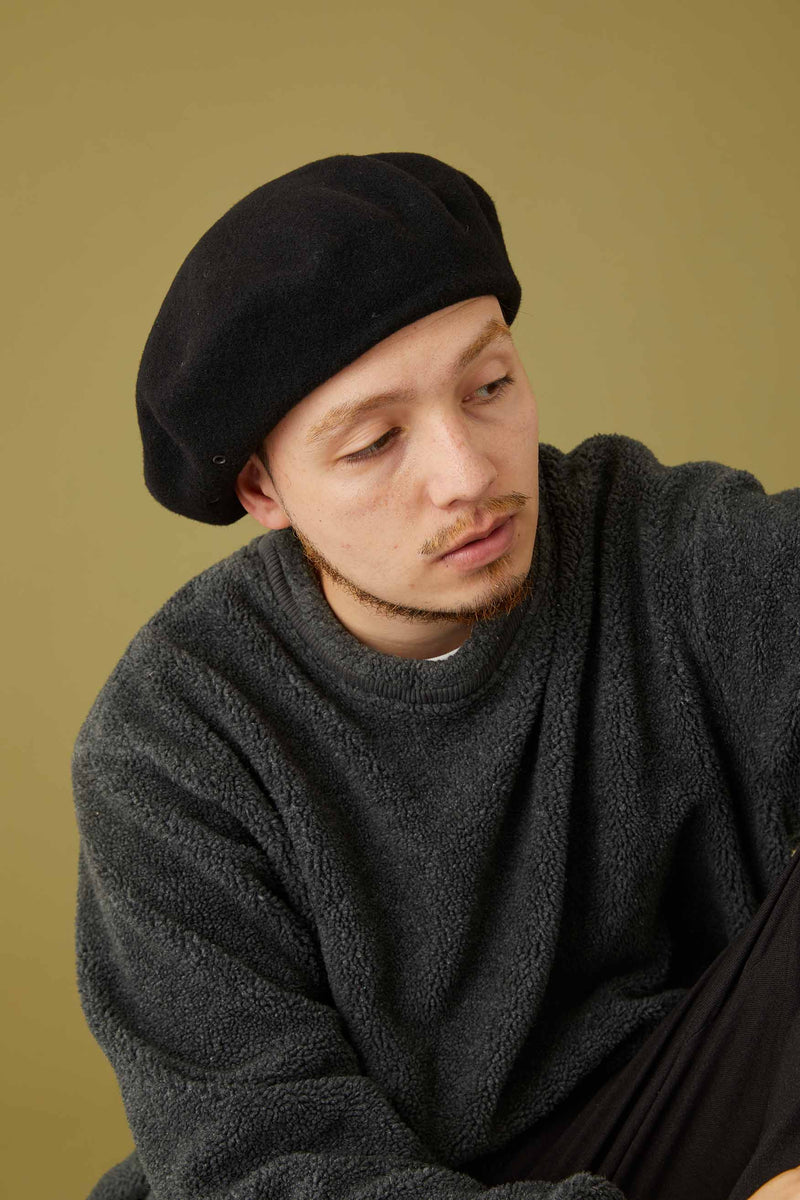 BERET / SOLID WOOL / BLACK