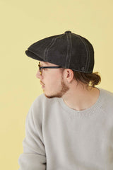 502LD LINEN DENIM CASQUETTE / BLACK