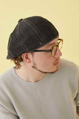 502LD LINEN DENIM CASQUETTE / BLACK